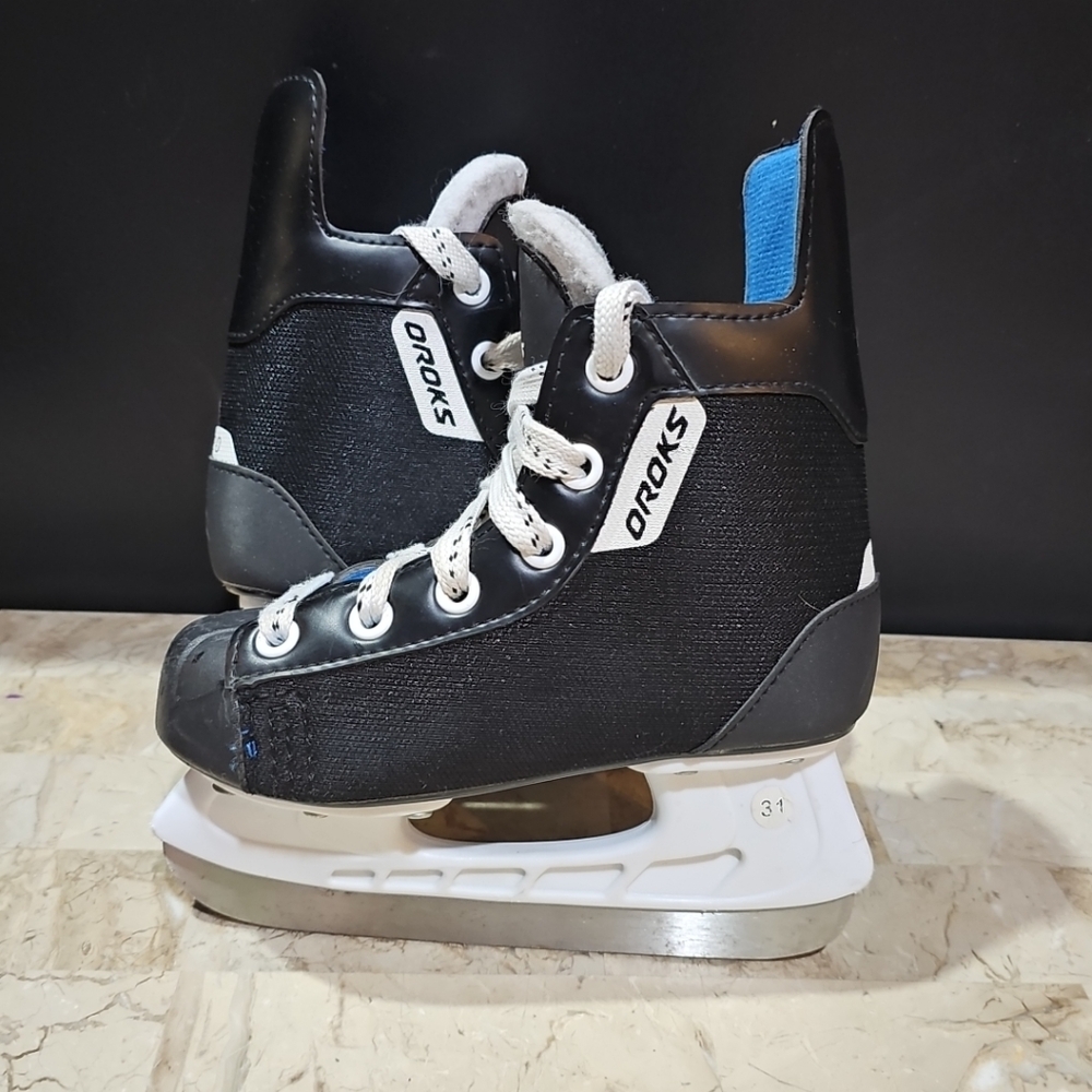Decathlon Oroks 100 Kids Hockey Ice Skates Black And White Size 13 ‎ Toddler